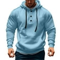 thumbnail image 2 of Awdenio Men's Sweatshirts Casual Fahsion Fall Hoodie Pullover Winter Button Hooded Shirt with Pocket, 2 of 5