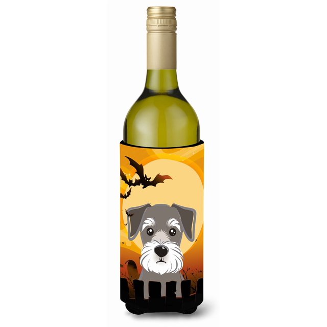 ""Caroline'S Treasures Halloween Schnauzer Botella De Vino Koozie Hugger 750 Ml Multicolor""