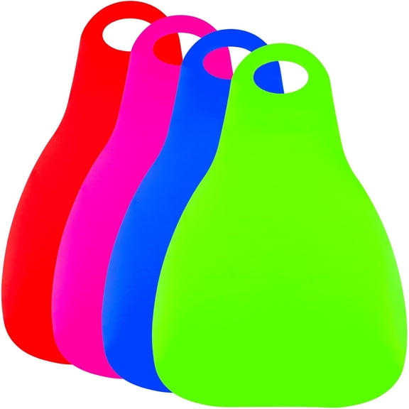 4 Pcs Plastic Snow Sleds with Handles 25.6" x 17.7" Sledding Disc for Portable Outdoor Winter Fun