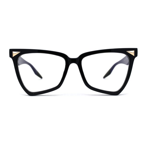 Womens Plastic Cat Eye Horn Rim 100% Blue Light Flitering Computer Glasses Black
