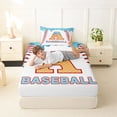 thumbnail image 4 of jejeloiu Baseball Ice Cream Twin Sheet Sets,Letter A Monogrammed Bedding For Boy Girl 3 Pieces, 4 of 6