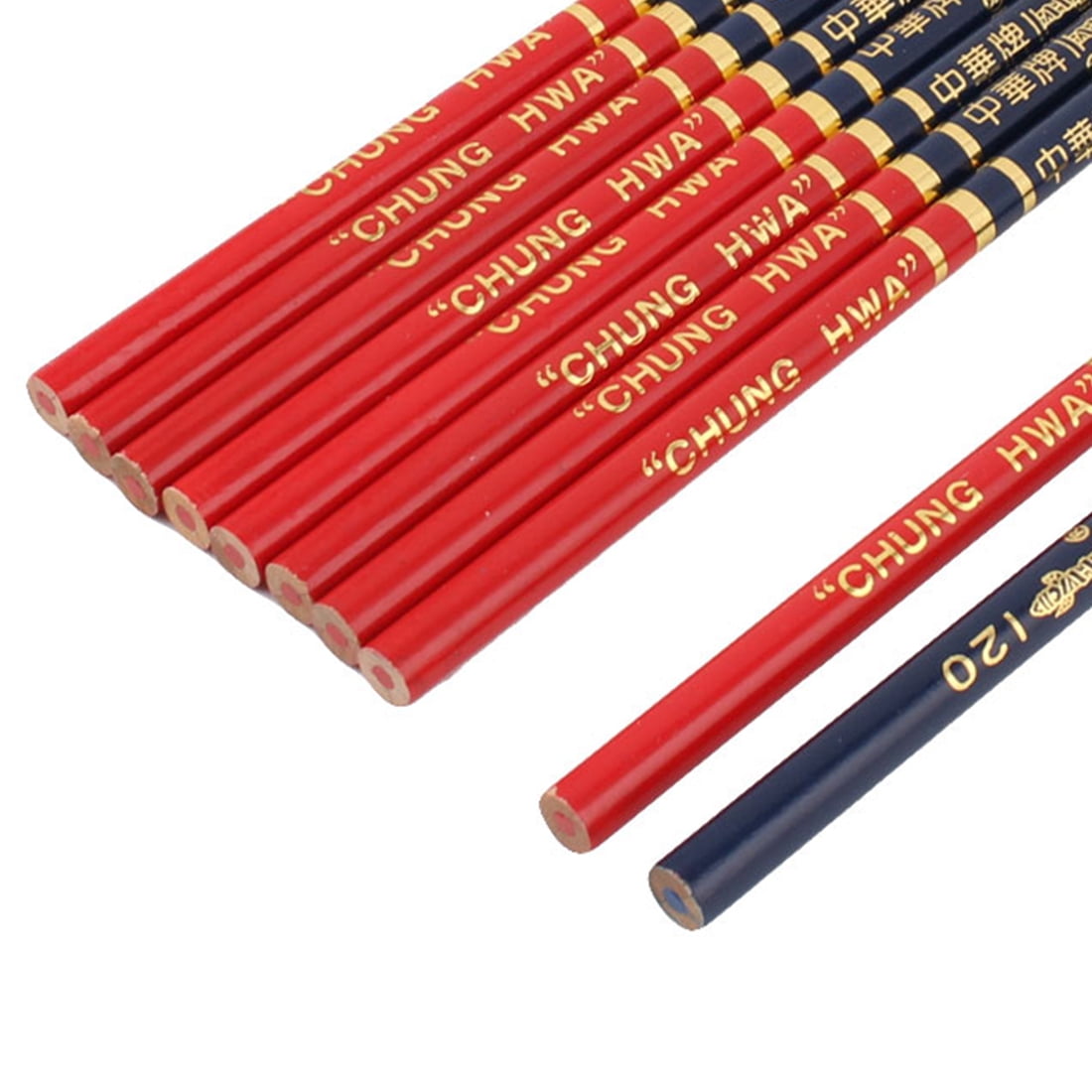 Unique Bargains 10 Pieces Red and Blue Pencils Double Ended Colored Erasable Pencils
