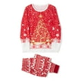 thumbnail image 3 of Christmas Matching Pajamas for Family, Gorgeous Tree Print Long Sleeve Tops + Elk Pants Set, 3 of 7