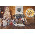 thumbnail image 2 of XDDJA Polyester Fabric 7x5ft Christmas Photography Backdrop Interior Decorations Tree Fireplace Fire Wood Gift Box Garland Blanket Clock Scene Photo Background Children Baby Adults Portraits Backdrop, 2 of 2