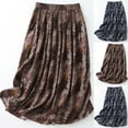thumbnail image 4 of Xunlbb Up to 50% off Maxi Skirt, Women's Summer Casual Printed And Linen A-line Elastic Waist Skirt Gift for Women, Size M-2XL, 4 of 4
