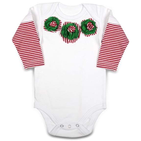 Pavilion Gift Company - Peppermint - Long Sleeve Onesie (6-9 Months)