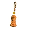 thumbnail image 1 of GROWTH TANK Mini Wood Buddha Key Chain Pendant Accessory Feng Shui Sculpture Craft Colored Rope, 1 of 9