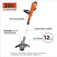 thumbnail image 3 of BLACK+DECKER 20-Volt MAX* POWERCONNECT Cordless 2-in-1 String Trimmer and Edger with Battery and Charger, LST300, 3 of 8