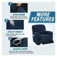 thumbnail image 4 of Stretch Relax Recliner Slipcover, Single Seat Velvet Recliner Chair Cover Armchair Covers Sofa Slipcover Soft Recliner Cover Recliner Protector-navy, 4 of 7