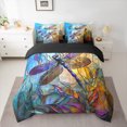 thumbnail image 2 of Homewish Flying Animal Dragonfly 7 Pieces Bedding Comforter Set,Watercolor Galss Artistic Full Bedding Set,Modern Aesthetic Fitted Sheet Flat Sheet For Men Women,Luxury Bedroom Decor Reversible, 2 of 8