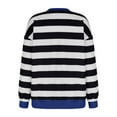 thumbnail image 4 of Timegard Crewneck Sweatshirts for Women Striped Long Sleeve Loose Comfy Pullover Tops Fall Fashion, 4 of 9