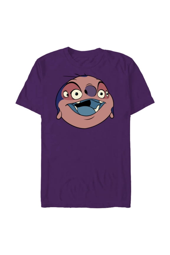 Lilo & Stitch Jumba Jookiba Smiling Big Face Costume - Short Sleeve Blended T-Shirt for Adults - Customized-Purple