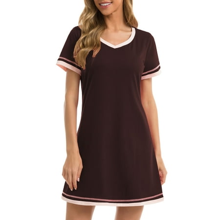 

Women Lounger Dress Short Sleeves Loose Nightgowns Lounging Pyjamas