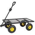 thumbnail image 4 of 4 in 1 Oversized Steel Dump Garden Cart 880 LBS Capacity All Terrain Utility Cart with Removable Liner Side Panels and Mesh Tray for Outdoor Lawn Patio Landscaping Black, 4 of 10