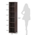 thumbnail image 2 of YYAo Storage Organizer Bookcase, Display Rack Shelves,70.9" Corner Bookcase, Modern 6-Tier Narrow Cube Display Shelves,Walnut, 2 of 4