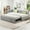 1: Gray, variant on Harper & Bright Designs Twin Size L Shaped Platform Bed with Pop Up Trundle, Wood Upholstered Corner Bed Frame for Bedroom, Beige