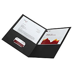 - Office Depot® Brand Leatherette Twin-Pocket Portfolios, Black, Pack Of 10