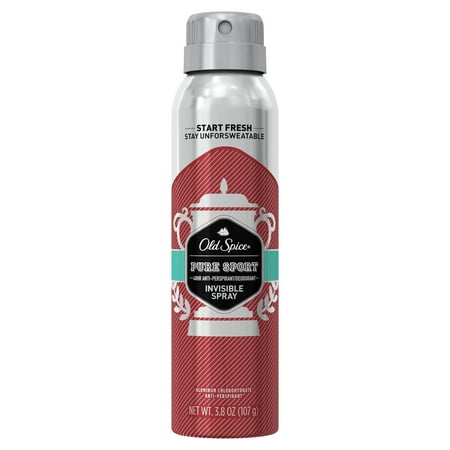 Mens Invisible Set - Old Spice Invisible Spray Antiperspirant and Deodorant for men, Pure Sport, 3.8 oz