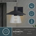 thumbnail image 2 of Westport Steel 1 Light LED Compatible Black Coastal Outdoor Wall Lantern Clear Glass, 2 of 11