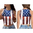 thumbnail image 3 of Color Cosplay American USA Flag Crop Tank Tops for Women T Shirt Patriotic 4th of July Vest Tops GA123-1016 XL, 3 of 7