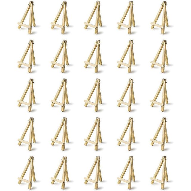 25 Pieces of Mini 5 Inch Wooden Easel. Business Cards, Display Photos, Small Canvases, Classroom DIY Arts and Crafts