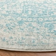 thumbnail image 3 of SAFAVIEH Round Rug 5'3" - Evoke Collection - Traditional Design, Ivory & Aqua, Non-Shedding & Easy Cleaning, Ideal for Living Room, Bedroom, Dining Space, 3 of 11