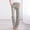 Gray, variant on Patlollav Women Casual Cotton And Linen Solid Drawstring Elastic Waist Long Straight Pants