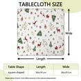 thumbnail image 2 of White Christmas Reindeer Pattern Square Fitted Tablecloth with Elastic Edge,Square Table Cover,Washable Elastic Table Cover for Home Kitchen Party Decor 36"x36", 2 of 6