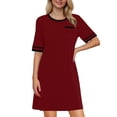 thumbnail image 2 of Axiiglly Sleep Shirts for Women Short Sleeve Crewneck Pullover Night Shirts with Pocket Soft Comfy Nightgowns & Nightdress, S-2XL, 2 of 7