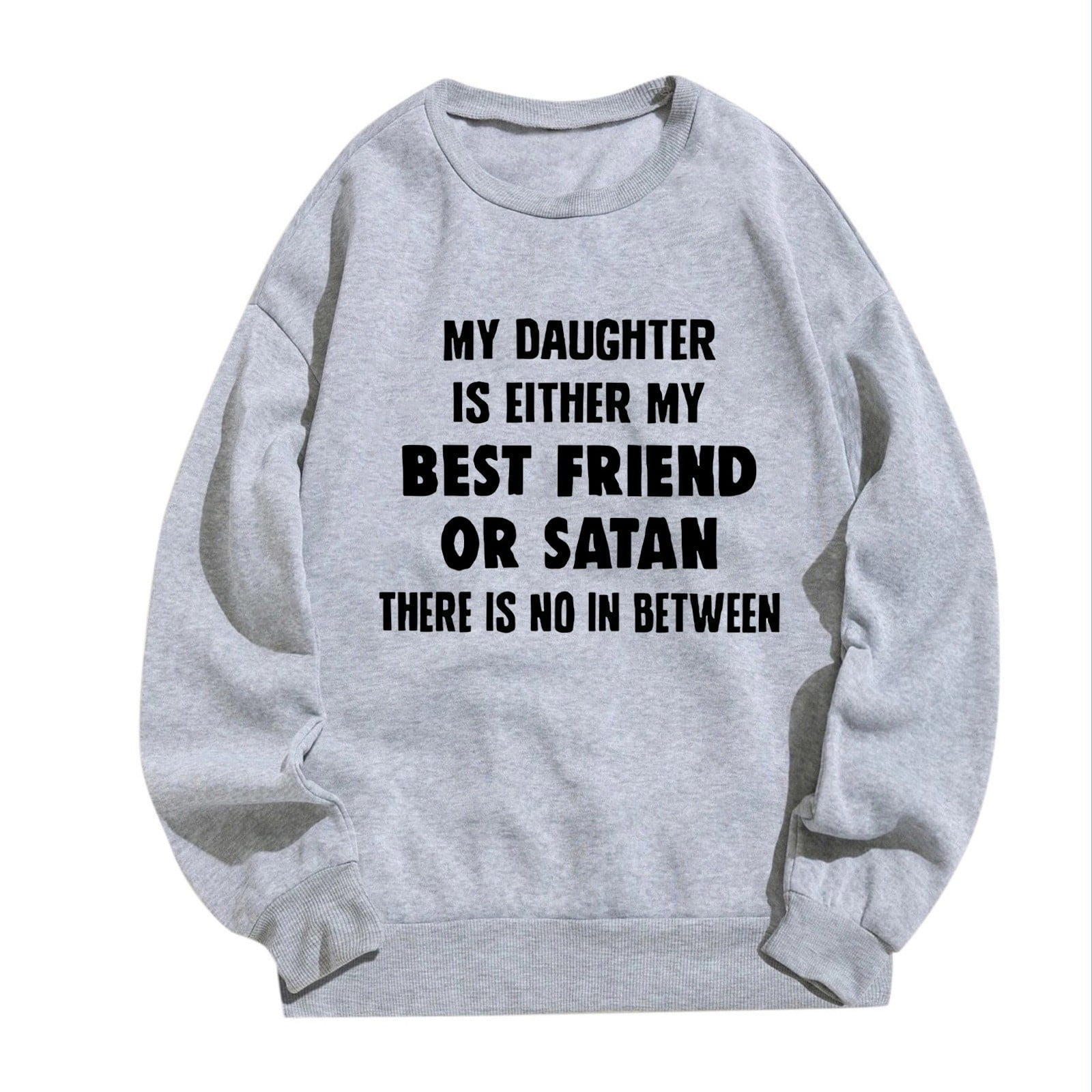 Ladies Fashion Casual Solid Color Loose Long Sleeved Letter Printed Round Neck Hoodie Cat Sweatshirts for Women Dressy Zipper Sweatshirts Women Sweatshirts Women Hoodies plus Size Women 5x Pretty