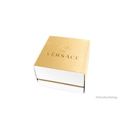 Versace 38mm Silver Logo Halo Dial Embossed Leather Watch