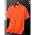 thumbnail image 5 of vastwit Men's Rash Guard Swim Shirt Short Sleeve Shirt Athletic Workout Quick Dry Ice-Silk T-Shirt Orange M, 5 of 7