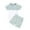 Mint Green, variant on Girls Outfit Set 2 Piece Crew Neck Short Sleeve Patchwork Tops And Shorts Set Breathable Sprotswear Summer Girls Clothes Purple Size 7-8 Years