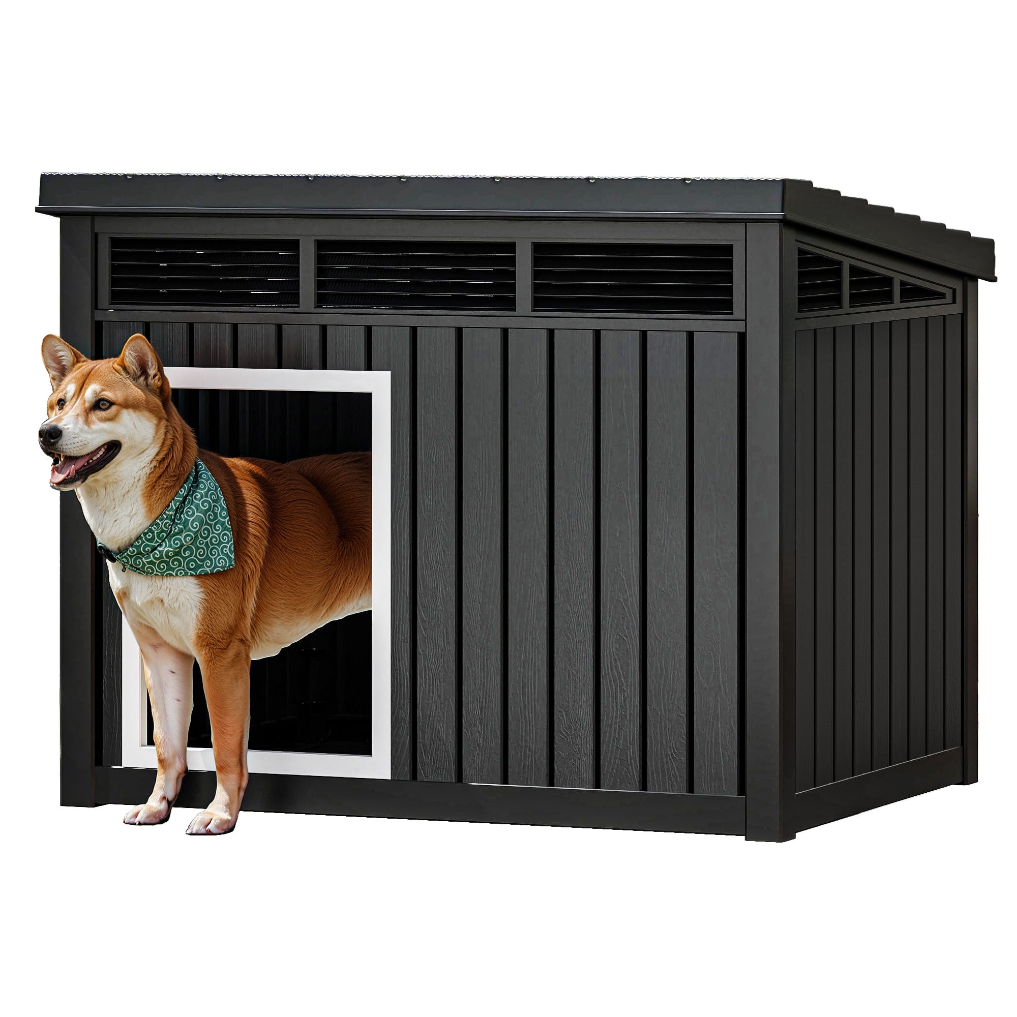 Dextrus Plastic Dog House with Lift-Up Sloping Roof,Indoor