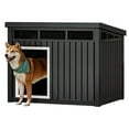 thumbnail image 4 of Dextrus Plastic Dog House with Lift-Up Sloping Roof,Indoor & Outdoor Dog Kennel,Waterproof & Ventilated,Black,31.9"D x 24.8"W x 24.1"H, 4 of 11