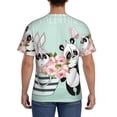 thumbnail image 3 of Qekee Cute Panda Classic Fit T-Shirt Men's Shirt Men's Tight Short Sleeves for Exercise, Running, Mountaineering - Cute Panda, 3 of 9