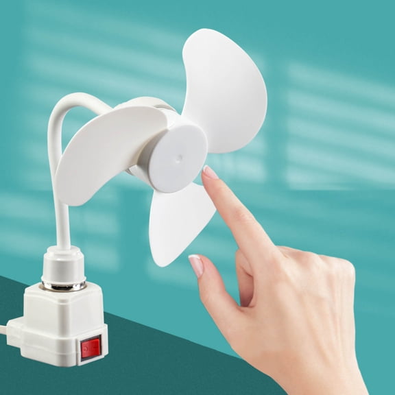 Socket-Powered Mini Fan, Flexible Gooseneck 360° Adjustable Silent Fan for Kitchen, Bedroom and Dorm Use