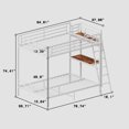 thumbnail image 4 of Leumius Full over Full Bunk Bed with Desk,Metal Bed Frame with Full Length Guardrails and Ladders, White, 4 of 7