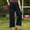 Navy, variant on Solid Color Cotton and Linen Pants for Women Elastic Waist with Pockets Lightweight Drawstring Straight Leg Pants for Women Casual Breathable Family Dinner Party Camp Work XXL Brown