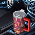 thumbnail image 4 of Vacuum Insulated Leak Proof Design 40oz Mushrooms Tumbler with Handle Flip Straw Lid Mushrooms Tumblers with Lids Straws Stainless Steel, 4 of 5
