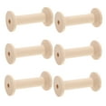 thumbnail image 6 of FUEENIRVA 6Pcs Wooden Spools for Crafts Wire Winding Cylindrical Shape Natural Wood Color, 6 of 8