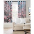 thumbnail image 2 of Pink Summer Spring Floral Blackout Curtains for Bedroom Living Room Darkening Curtains 63 Inches Long Farmhouse Flowers Window Curtain 2 Panels Set Insulated Window Treatment Grommet Drapes 52"x63", 2 of 9