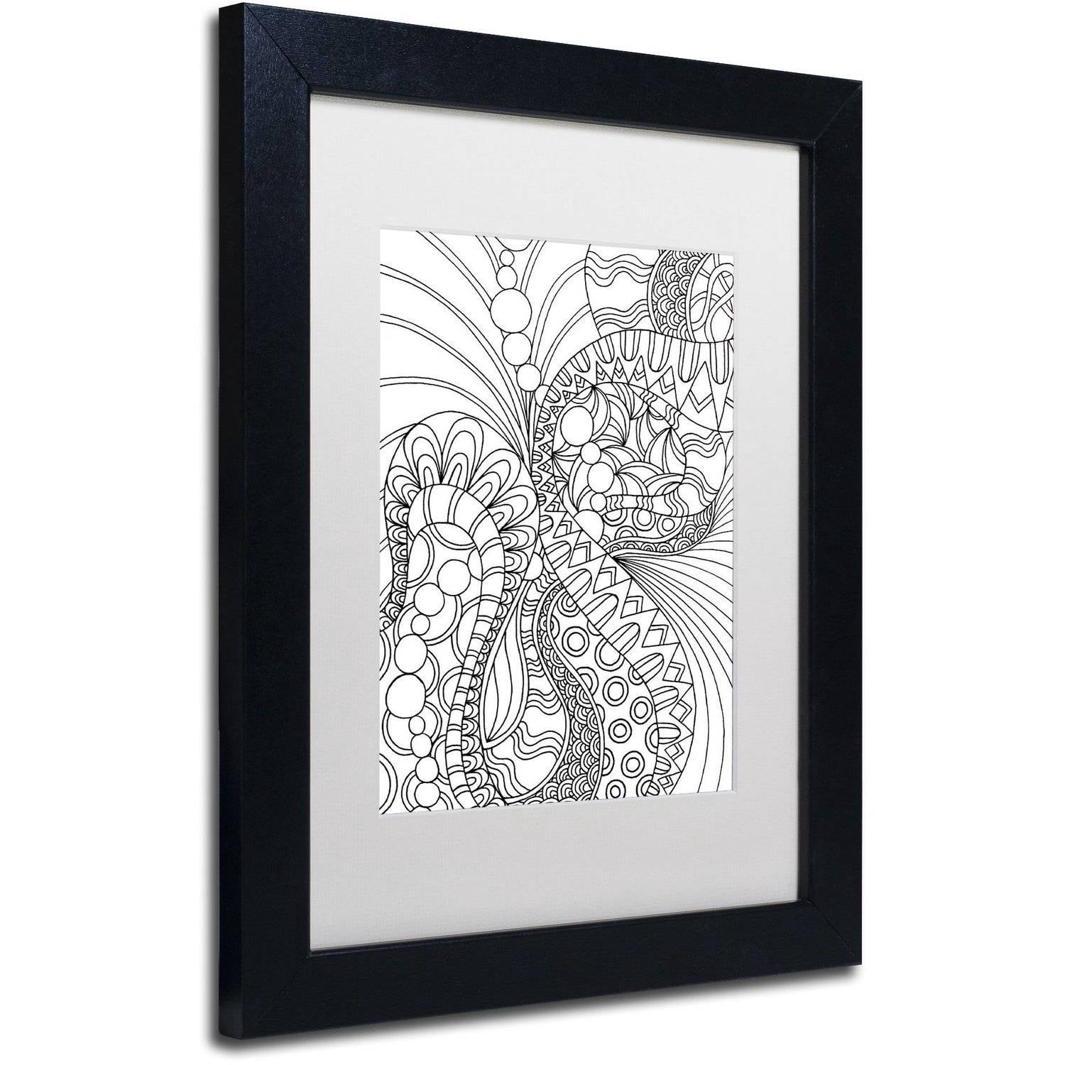 Trademark Fine Art "Mixed Coloring Book 46" Canvas Art by Kathy G. Ahrens, White Matte, Black Frame