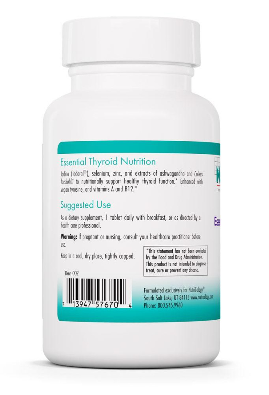 Nutricology Thyroid Nutrition with Iodoral - Thyroid Support for Men & Women, Thyroid Complex Supplement, Thyroid Health, Iodine - 60 Count