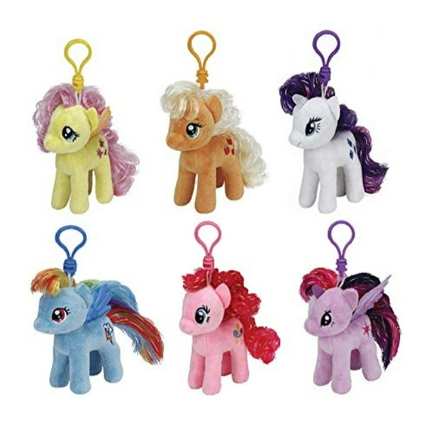 ty my little pony plush beanie babies set collection of 6 my little