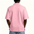 thumbnail image 6 of Mens Men's Short Sleeve Polo Shirts, Cotton Blend, 3 Button Closure, Regular Fit Light pink M, 6 of 9