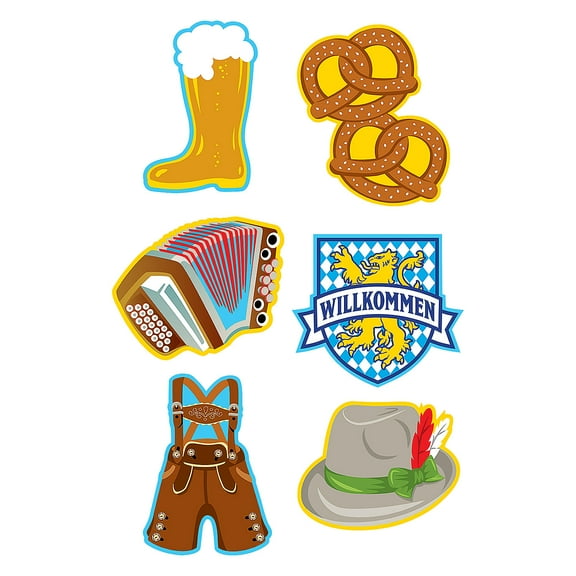 Fun Express Oktoberfest Wall Cutouts - 6 Pc
