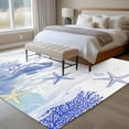 thumbnail image 4 of Purple Coastal Area Rugs 8'x10', Small Throw Rugs for Living Room Patio, Summer Ocean Coral Jellyfish Seahorse Starfish Indoor Outdoor Rug Non-Slip Low Pile Carpet Runner Reversible Floor Mats, 4 of 8