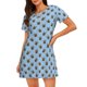 thumbnail image 1 of Fotbe German Shepherd Puppy Bata de Dormir para Mujer con Estampado, Camisón de Algodón de Manga Corta, Ropa de Dormir Casual, 1 of 6