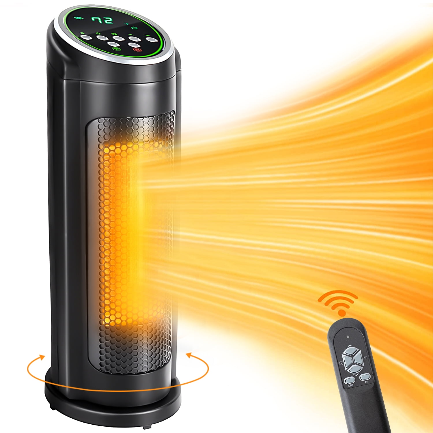 Vertical Space Heater, 1500W/1000W Portable Electric PTC Ceramic